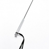 Черный кожаный стек с гладкой ручкой - 55 см. - Crazy Handmade - купить с доставкой в Вологде