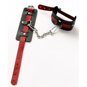 Черные оковы с красным декором и заклепками - Crazy Handmade - купить с доставкой в Вологде