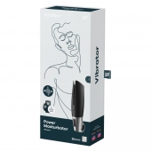 Черный мастурбатор с вибрацией Power Masturbator - Satisfyer - в Вологде купить с доставкой