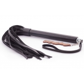 Черная кожаная плеть  Индиго  - 50 см. - Crazy Handmade - купить с доставкой в Вологде