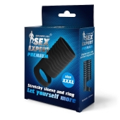 Черная открытая насадка на пенис с кольцом для мошонки XXXL-size - 9,9 см. - Sex Expert - в Вологде купить с доставкой