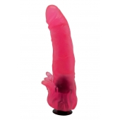 Розовая насадка для страпона с клиторальными лепестками - 18,5 см. - LOVETOY (А-Полимер) - купить с доставкой в Вологде