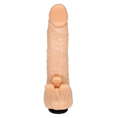 Телесная гелевая насадка-фаллос с клиторальными лепестками - 18,5 см. - LOVETOY (А-Полимер) - купить с доставкой в Вологде