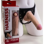 Страпон Harness из двух предметов: трусики с плугом и насадка-фаллос - 17 см. - LOVETOY (А-Полимер) - купить с доставкой в Вологде