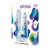 Прозрачный анально-вагинальный фаллоимитатор на присоске Imperium Jelly Dildo - 18 см. - Adrien Lastic