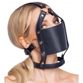 Черный намордник с кляпом-шаром Head Harness With A Gag - Orion - купить с доставкой в Вологде