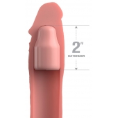 Телесная насадка-удлинитель 2 Inch Silicone X-tension with Strap - 20,3 см. - Pipedream - в Вологде купить с доставкой
