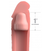 Телесная насадка-удлинитель 1 Inch Silicone X-tension - 17,8 см. - Pipedream - в Вологде купить с доставкой