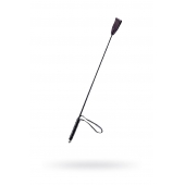 Чёрный стек с кожаной ручкой - 58 см. - Sitabella - купить с доставкой в Вологде