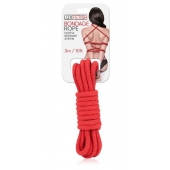 Красная хлопковая веревка для связывания - 3 м. - Lux Fetish - купить с доставкой в Вологде