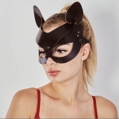 Коричневая кожаная маска  Кошечка - Sitabella - купить с доставкой в Вологде