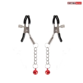 Серебристые зажимы на соски с шариками на цепочках - Notabu - купить с доставкой в Вологде