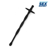 Черный силиконовый уретральный стимулятор - 15 см. - Sex Expert - купить с доставкой в Вологде