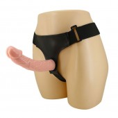 Гладкий фаллоимитатор с крупной головкой на ремешках - 19,7 см. - Baile - купить с доставкой в Вологде