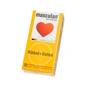 Презервативы с колечками и пупырышками Masculan Ribbed+Dotted - 10 шт. - Masculan - купить с доставкой в Вологде