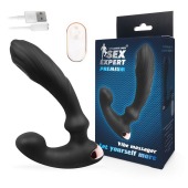 Черный вибромассажер простаты Sex Expert - 14,5 см. - Sex Expert - в Вологде купить с доставкой