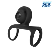 Черная вибронасадка на пенис Sex Expert - Sex Expert - в Вологде купить с доставкой