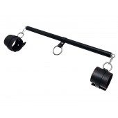 Черная распорка для ног с кожаными манжетами - Pecado - купить с доставкой в Вологде