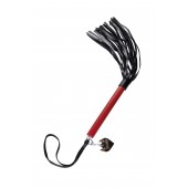 Черно-красная кожаная плеть - 50 см. - Pecado - купить с доставкой в Вологде