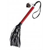 Черно-красная кожаная плеть - 50 см. - Pecado - купить с доставкой в Вологде