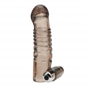 Дымчатая насадка на пенис с вибрацией  Vibrating Penis Enhancing Sleeve Extension - 13,3 см. - BlueLine - в Вологде купить с доставкой