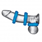 Комплект из трех голубых эрекционных колец 3-Pack Ribbed Rider Cock Ring Set - BlueLine - в Вологде купить с доставкой