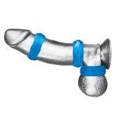 Комплект из трех голубых колец для эрекции 3-Pack Nuts   Bolts Stretch Cock Ring Set - BlueLine - в Вологде купить с доставкой