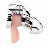 Клетка на пенис из металла Obedience Cock Cage - BlueLine - купить с доставкой в Вологде