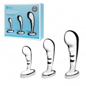 Набор из 3 стальных стимуляторов простаты Stainless Steel P-spot Training Set - b-Vibe - в Вологде купить с доставкой