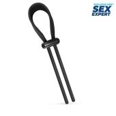 Черный ремень-лассо для усиления эрекции - Sex Expert - в Вологде купить с доставкой