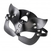 Черная кожаная рельефная маска кошки - Pecado - купить с доставкой в Вологде