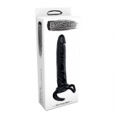 Чёрная насадка-фаллос для двойного проникновения INFLATABLE DILDO SLIM DONG  - 13,5 см. - Toyz4lovers - в Вологде купить с доставкой