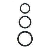 Набор из трех черных эрекционных колец Silicone 3-Ring Stamina Set - Pipedream - в Вологде купить с доставкой
