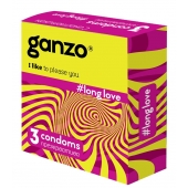 Презервативы с анестетиком для продления удовольствия Ganzo Long Love - 3 шт. - Ganzo - купить с доставкой в Вологде