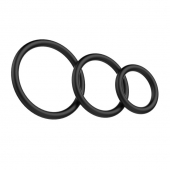 Набор из 3 чёрных колец различного диаметра - Baile - в Вологде купить с доставкой