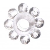 Прозрачное гелевое эрекционное кольцо-цветок - Toyfa Basic - в Вологде купить с доставкой