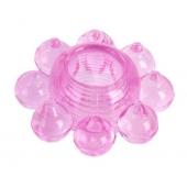 Розовое гелевое эрекционное кольцо-цветок - Toyfa Basic - в Вологде купить с доставкой