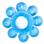 Голубая гелевая насадка-цветок - Toyfa Basic - в Вологде купить с доставкой