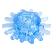 Голубая гелевая насадка с шипиками - Toyfa Basic - в Вологде купить с доставкой