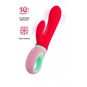 Красный вибратор с клиторальным отростком Petunia - 19 см. - ToyFa