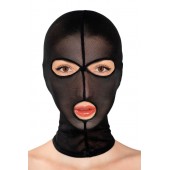 Черная сетчатая маска на голову с отверстиями для глаз и рта - Fetish Tentation - купить с доставкой в Вологде