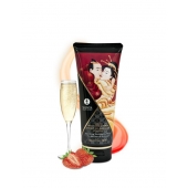 Массажный крем для тела с ароматом клубники и шампанского Sparkling Strawberry Wine - 200 мл. - Shunga - купить с доставкой в Вологде