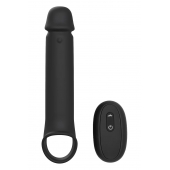 Черная насадка-удлинитель с вибрацией Vibrating Extender With Remote - Dream Toys - в Вологде купить с доставкой