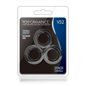 Набор из 3 черных эрекционных колец Black Small Penis Rings - Blush Novelties - в Вологде купить с доставкой