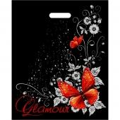 Черный пакет Glamour с вырубной ручкой (38х47 см) - Сима-Ленд - купить с доставкой в Вологде