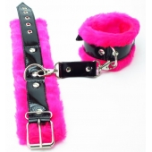Оковы на ноги с розовым мехом BDSM Light - БДСМ Арсенал - купить с доставкой в Вологде