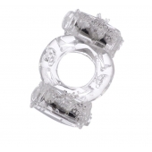 Прозрачное виброкольцо с двумя вибропульками - Toyfa Basic - в Вологде купить с доставкой