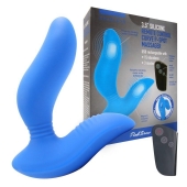 Синий вибромассажер простаты 3,5’’ Remote Control Curve P-spot Massager - 12 см. - Erokay - в Вологде купить с доставкой