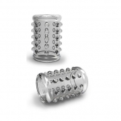 Прозрачная насадка на пенис с шишечками STAY HARD COCK SLEEVE 02 CLEAR - Blush Novelties - в Вологде купить с доставкой