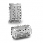 Прозрачная насадка с шипами и шишечками STAY HARD COCK SLEEVE 03 CLEAR - Blush Novelties - в Вологде купить с доставкой